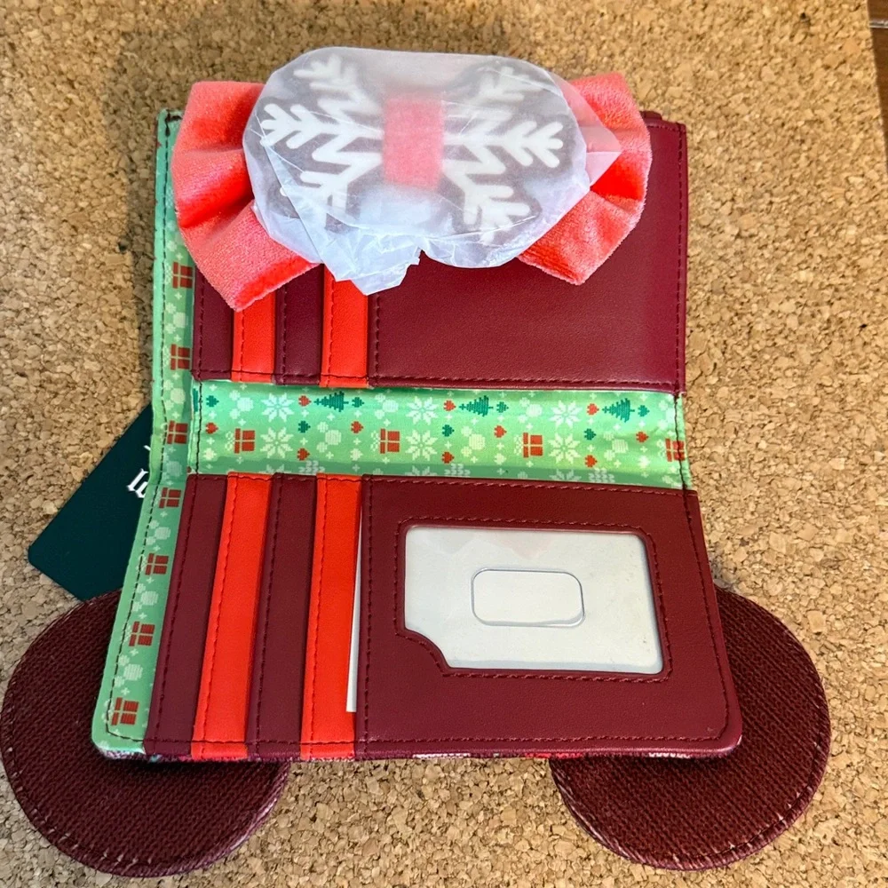 Holiday Minnie Ear Wallet with Red Bow